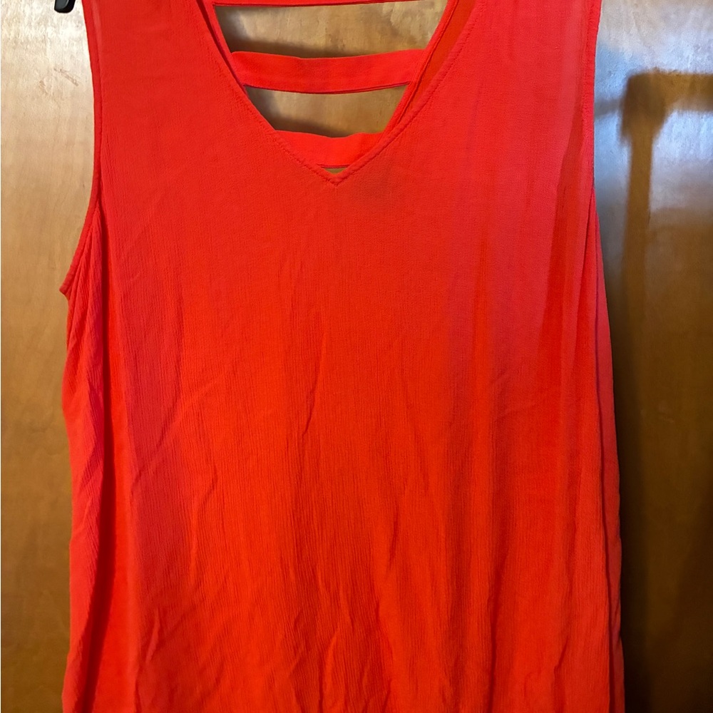 a.n.a Bright Orange Tank Top V-neck